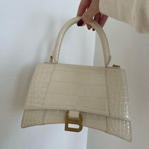 Balenciaga Hourglass Small Crocodile top handle